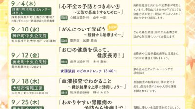 ９月医療講演会　心不全の予防とつきあい方　